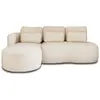Image de Canapé d'angle gauche 4 places en tissu bouclette beige