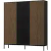 Image de Armoire effet bois et noir 185x200 cm noir / bois