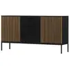 Image de Buffet bas 2 portes 3 tiroirs 150cm bois et noir