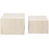 Image de Lot de 2 tables basses effet travertin 58 et 50 cm beige