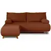 Image de Canapé droit convertible 4 places en velours texturé terracotta