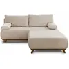 Image de Canapé droit convertible 4 places avec coffre en velours côtelé beige