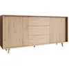 Image de Buffet effet bois 3 tiroirs et 2 portes bois