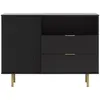 Image de Buffet noir 2 tiroirs, 1 porte et 1 niche noir