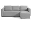Image de Canapé d'angle réversible convertible 4 places en tissu texturé gris