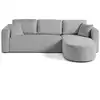 Image de Canapé d'angle réversible convertible 4 places en velours texturé gris
