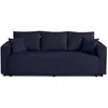 Image de Canapé droit convertible 3 places en tissu bleu