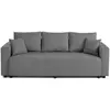 Image de Canapé 3 places convertible avec coffre en tissu gris