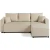 Image de Canapé d'angle réversible convertible 4 places en tissu beige