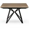 Image de Table à manger extensible 4 à 8 personnes effet bois et métal noir