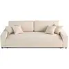 Image de Canapé droit convertible 3 places avec coffre en velours texturé beige