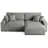 Image de Canapé d'angle réversible convertible 4 places en velours texturé gris