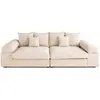 Image de Canapé 4 places assise profonde en velours côtelé beige
