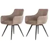 Image de Lot de 2 fauteuils pivotants en tissu bouclette sable sable