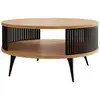 Image de Table basse ronde aspect chêne 1 niche noir d75