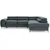 Image de Canapé d'angle droit convertible 5 places en velours gris