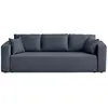 Image de Canapé droit convertible 3 places en tissu bleu