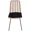 Image de Lot de 4 chaises effet rotin coloris bois et noir noir / bois