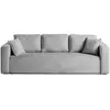 Image de Canapé droit convertible 3 places en velours texturé gris