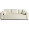 Image de Canapé droit convertible 3 places avec coffre en velours texturé beige