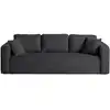 Image de Canapé droit convertible 3 places en velours texturé gris anthracite