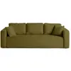 Image de Canapé droit convertible 3 places en velours texturé vert olive