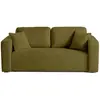 Image de Canapé droit 2 places en velours texturé vert olive
