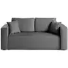 Image de Canapé droit 2 places en tissu gris foncé
