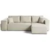 Image de Canapé d'angle réversible convertible 4 places en velours côtelé beige