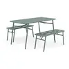 Image de Ensemble table et bancs de jardin 4 personnes vert vert