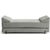Image de Banquette 3 places convertible en tissu velours relief gris