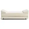 Image de Banquette 3 places convertible en tissu velours relief beige