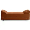 Image de Banquette 3 places convertible en tissu velours relief terracotta