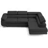 Image de Canapé d'angle droit convertible 5 places en simili gris anthracite