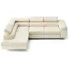 Image de Canapé d'angle gauche convertible 5 places avec coffre en simili beige