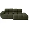 Image de Canapé d'angle droit 4 places en tissu texturé vert
