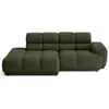 Image de Canapé d'angle gauche 4 places en tissu texturé vert