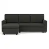 Image de Canapé d'angle réversible convertible 4 places en tissu gris foncé