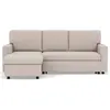 Image de Canapé d'angle réversible convertible 4 places en tissu beige