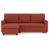 Image de Canapé d'angle réversible convertible 4 places en tissu terracotta