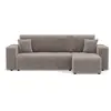 Image de Canapé d'angle réversible convertible 4 places en tissu gris clair