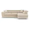 Image de Canapé d'angle droit convertible 5 places en velours côtelé beige