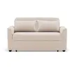 Image de Canapé droit 2 places convertible en velours côtelé beige