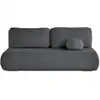 Image de Canapé droit convertible 3 places en tissu texturé gris foncé