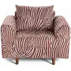 Image de Fauteuil zèbre en velours marron / blanc