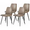 Image de Lot de 4 chaises en velours côtelé et velours latte