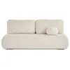 Image de Canapé droit convertible 3 places avec coffre en tissu texturé beige