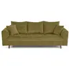 Image de Canapé droit 3 places en velours texturé vert olive