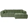 Image de Canapé d'angle droit 4 places en tissu texturé vert