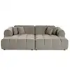 Image de Canapé 4 places double méridienne en tissu texturé gris